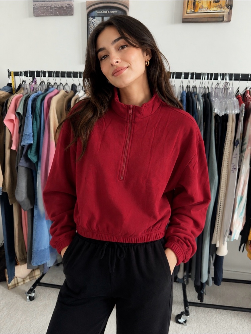 #265 HALF ZIP MOCK NECK SWEATSHIRT